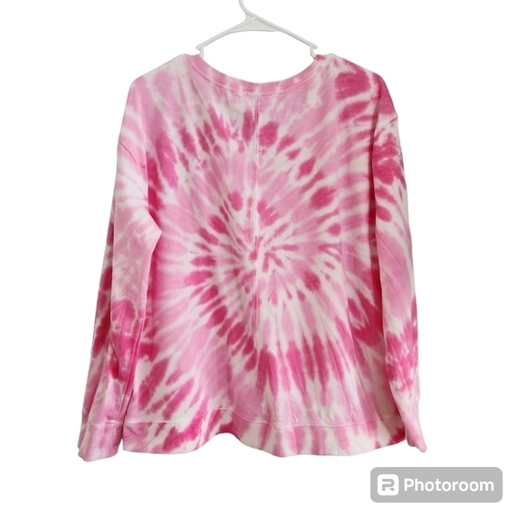 Pink & White tye dye sweatshirt - Picture 2 of 4
